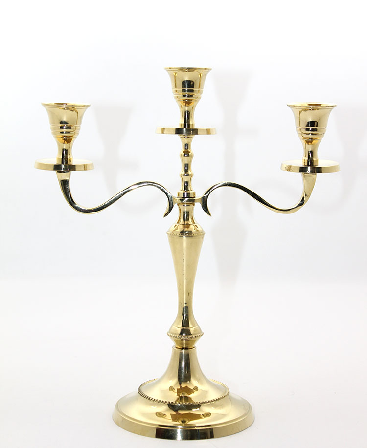 Pirinç 3'lü Şamdan Model 1