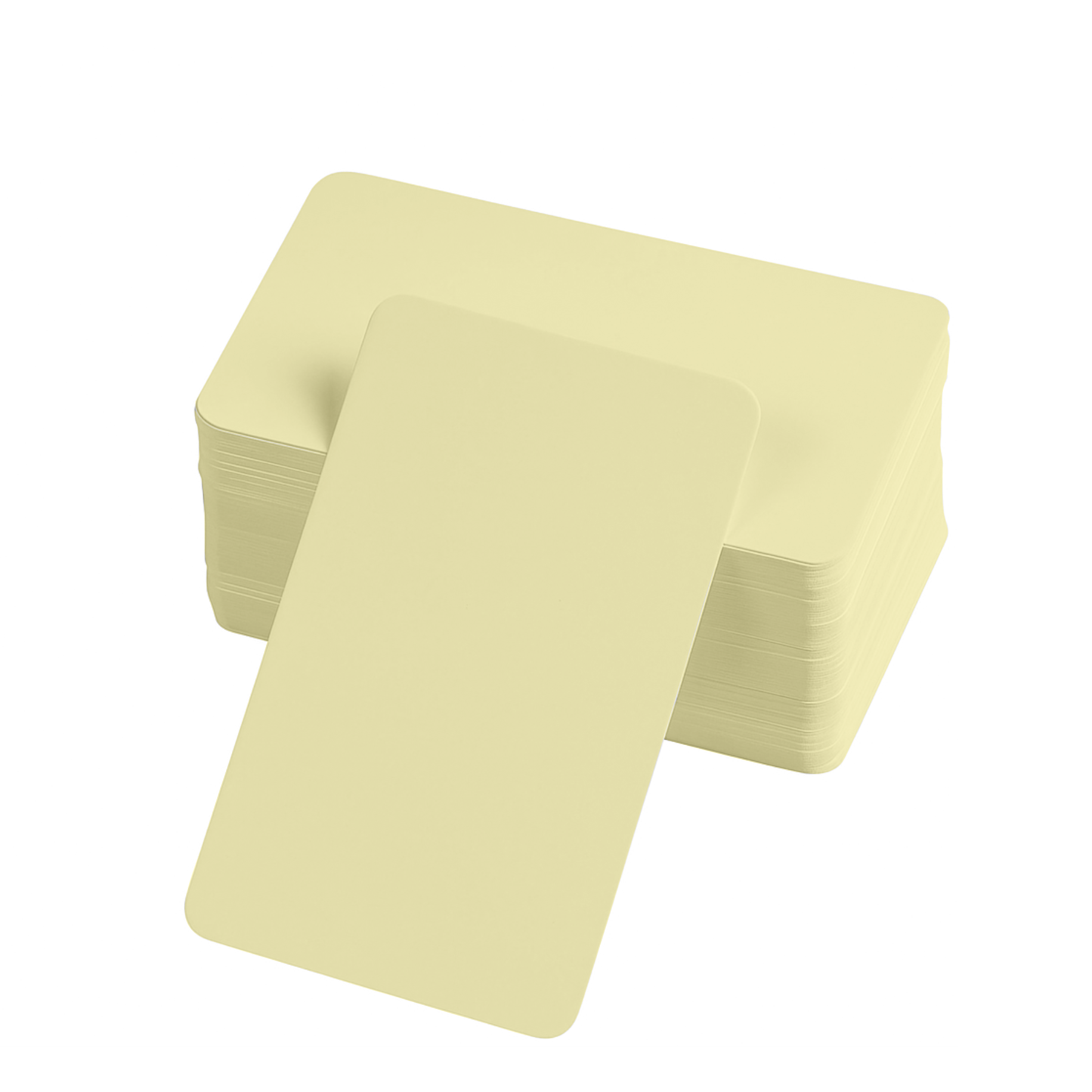 Boş Kelime Kartları 5x8 cm - 50 Adet Oval Kenarlı | Tabu & Not Kartları - Sarı