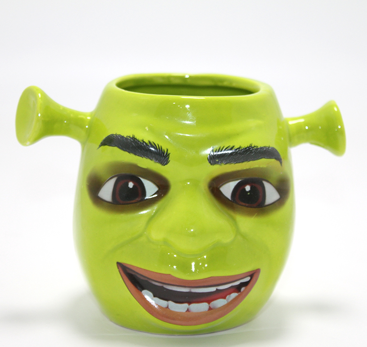 3D Shrek Tasarımı Porselen Kupa Bardak