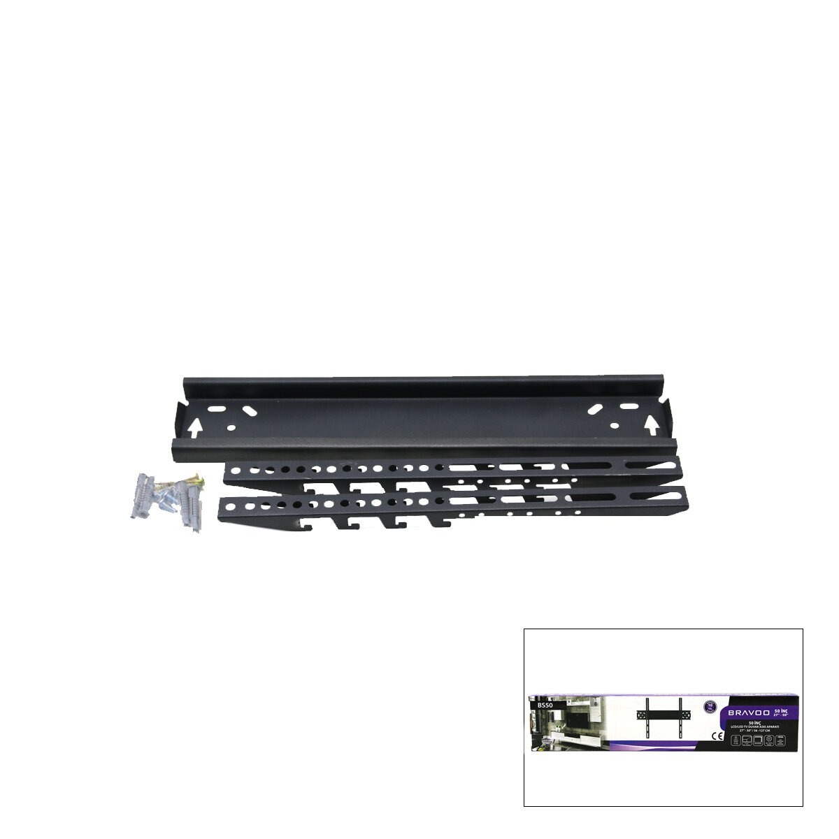 50 İnç ve 27 İnç - 50 İnç Sabit TV Askı Aparatı - LCD LED TV Uyumlu - 56-127 cm