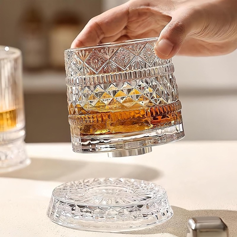 360 Derece Dönen Bardak - 280 ml - Kristal Cam