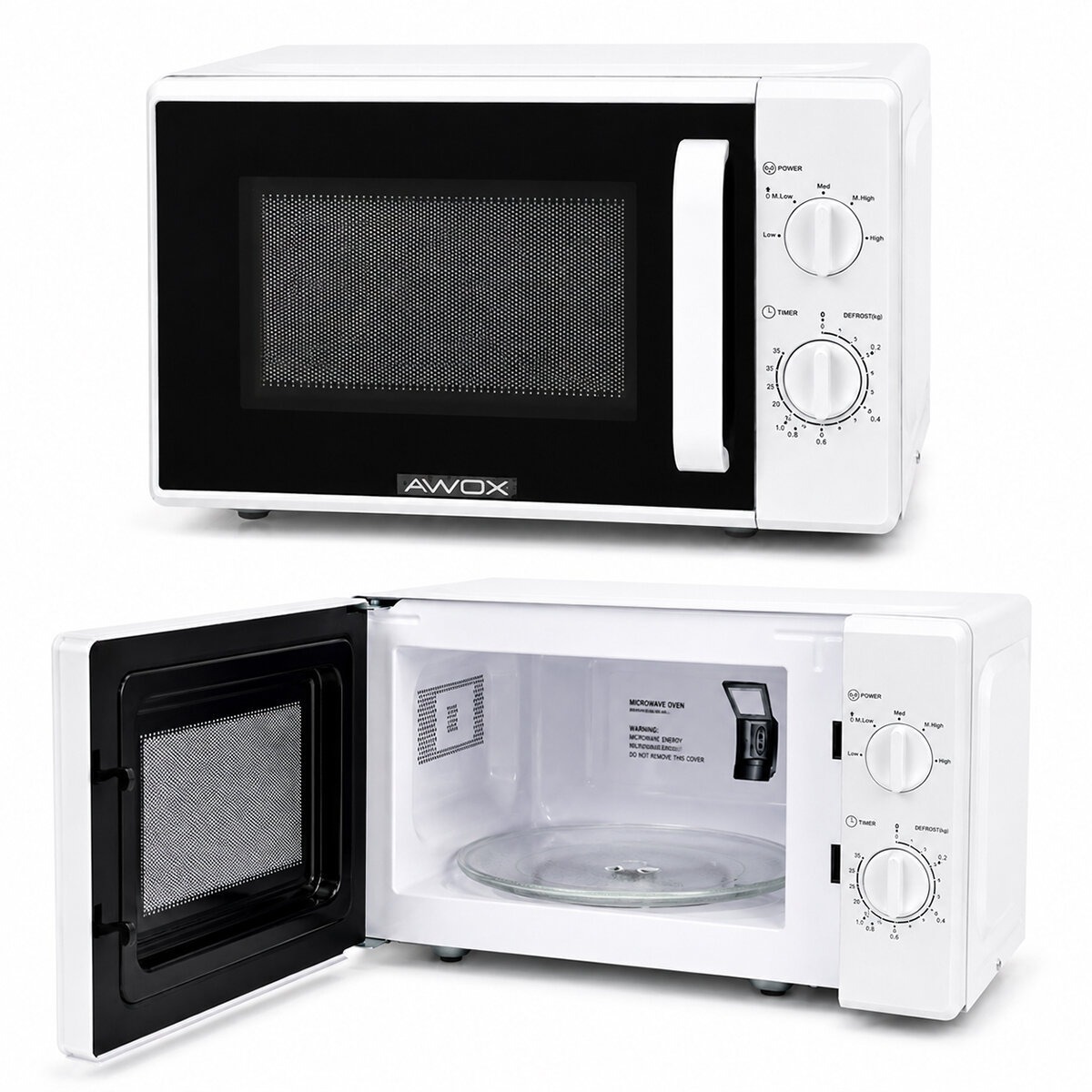 Beyaz Mikrodalga Fırın - Klasik Ön Panel - 20 Litre Kapasite