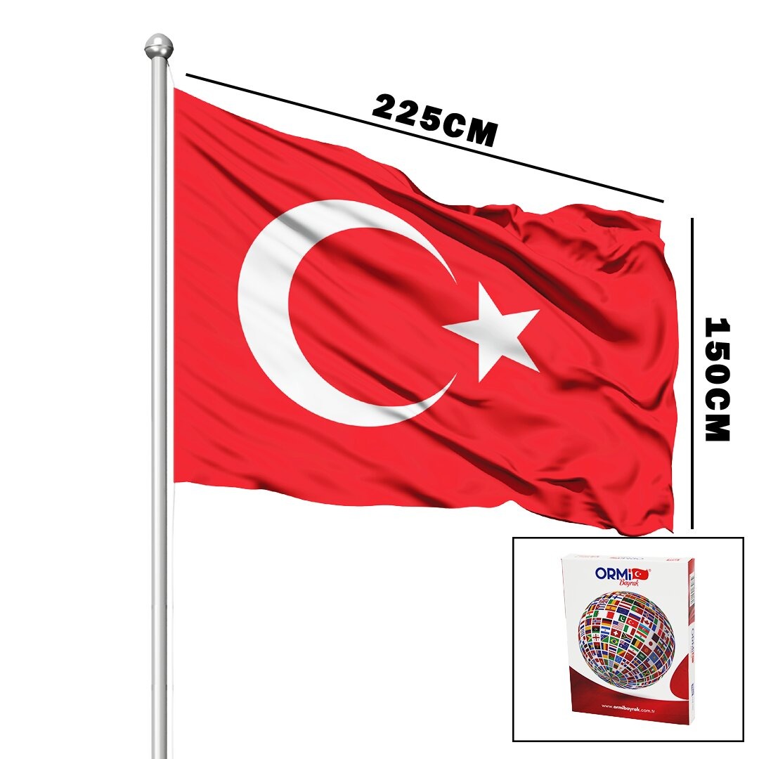Türk Bayrağı - 150x225 cm - Alpaka Kumaş