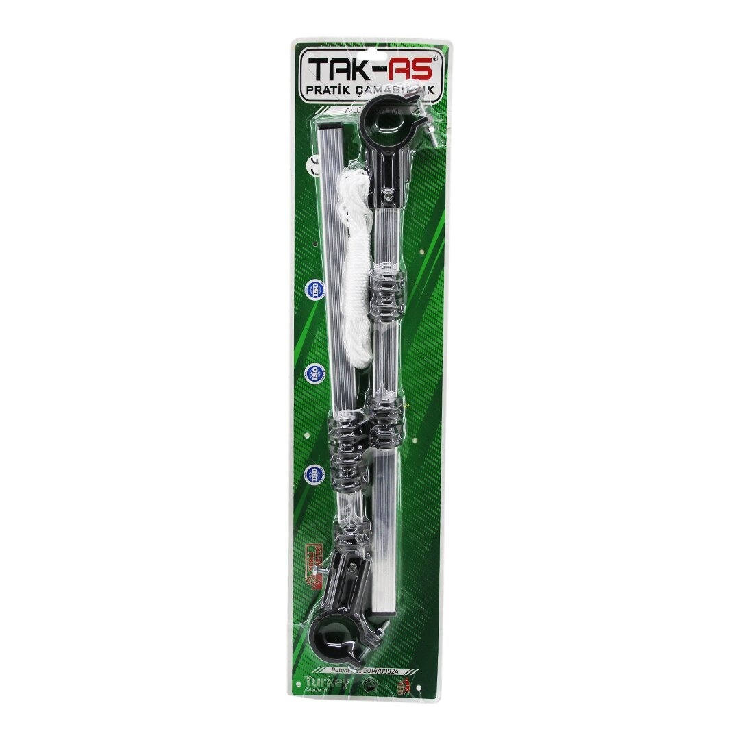 Katlanır Çamaşır Askısı - Küpeşte - Makaralı - Plastik Kulplu
